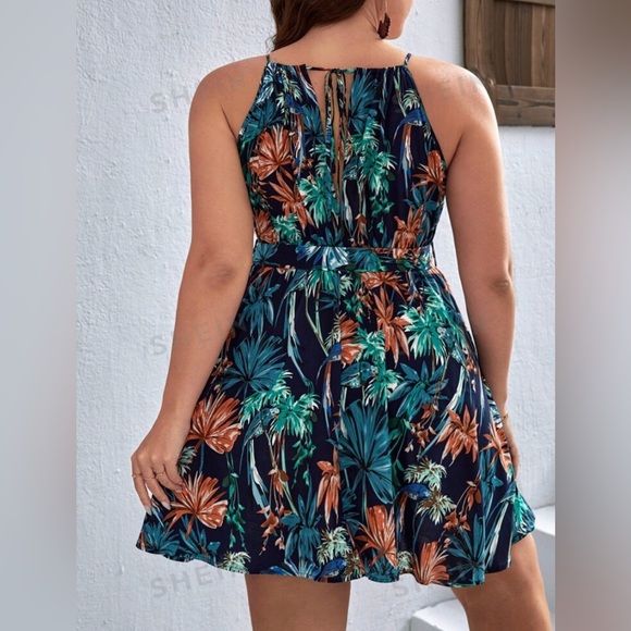 TROPICAL PRINT CUT OUT FRONT BELTED - Picture 2 of 3